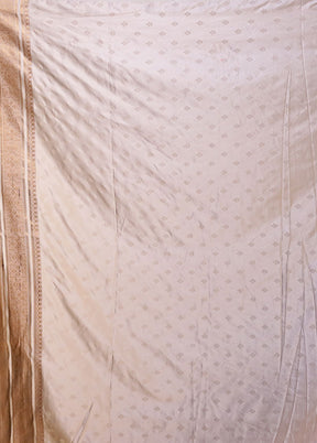 White Dupion Silk Saree With Blouse Piece