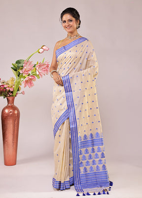 Makhmal Mist Duo – Cream Assam Silk & Pink Dupion Silk Sarees