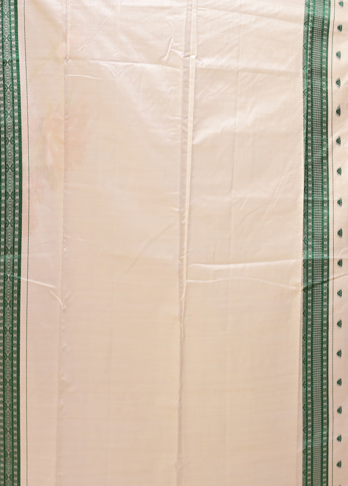Cream Assam Silk Saree With Blouse Piece