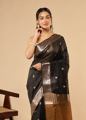 Black Cotton Saree With Blouse Piece