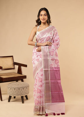 White Cotton Saree With Blouse Piece