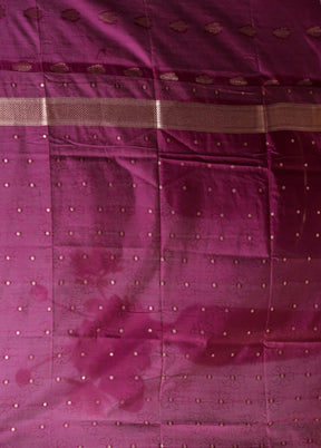 Purple Dupion Silk Saree With Blouse Piece