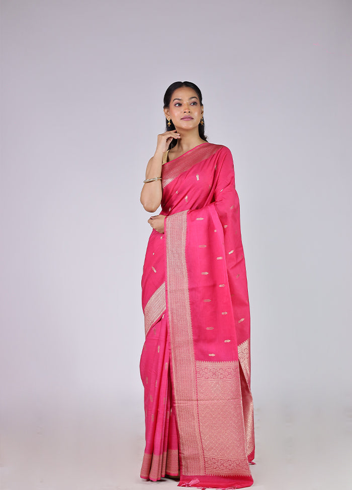 Makhmal Mist Duo – Cream Assam Silk & Pink Dupion Silk Sarees