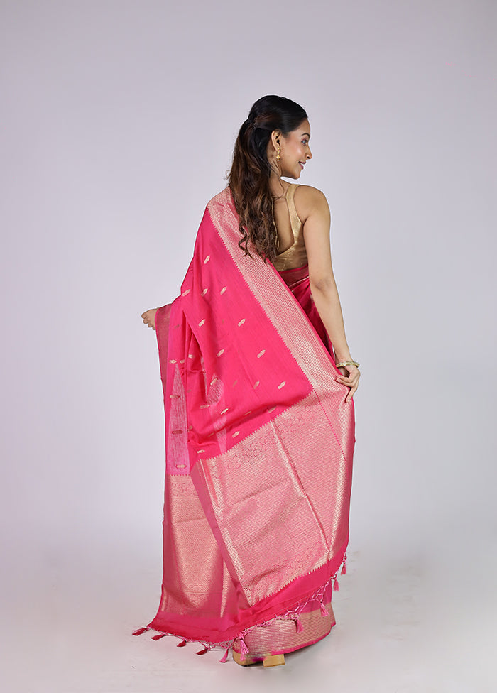 Makhmal Mist Duo – Cream Assam Silk & Pink Dupion Silk Sarees