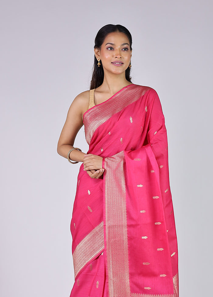 Makhmal Mist Duo – Cream Assam Silk & Pink Dupion Silk Sarees