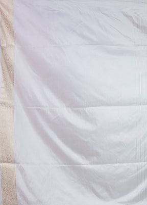 Cream Dupion Silk Saree With Blouse Piece