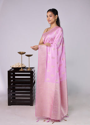 Purple Dupion Silk Saree With Blouse Piece