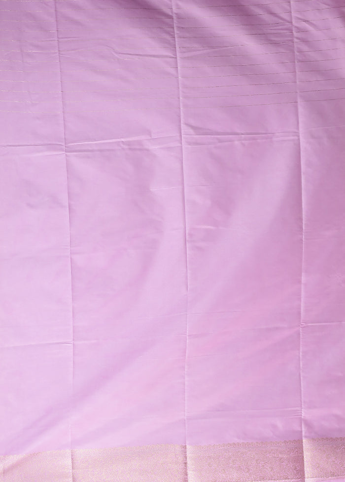 Purple Dupion Silk Saree With Blouse Piece
