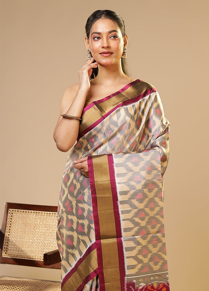 Multicolor Handloom Kanchipuram Pure Silk Saree With Blouse Piece