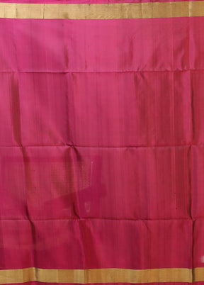 Multicolor Handloom Kanchipuram Pure Silk Saree With Blouse Piece