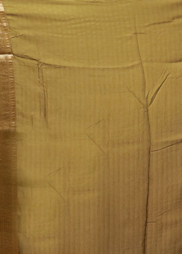 Yellow Tissue Silk Saree With Blouse Piece