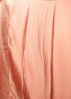 Peach Tissue Silk Saree With Blouse Piece