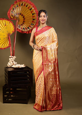 Pink Tanchoi Silk Saree With Blouse Piece