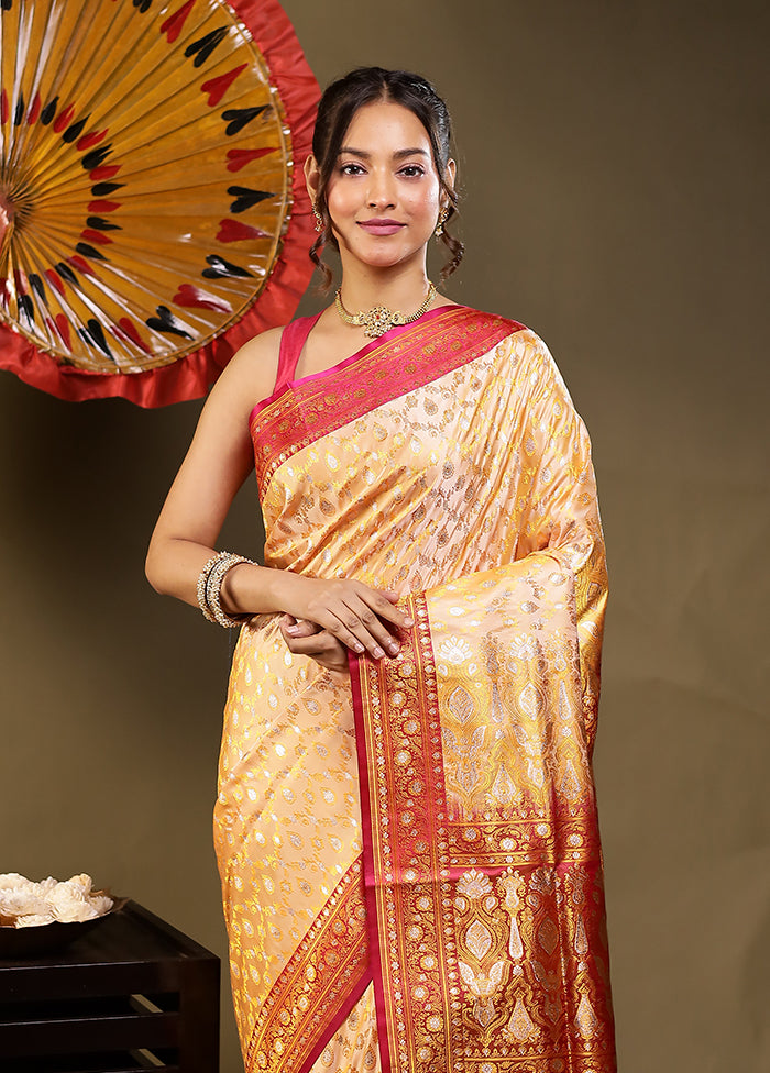 Pink Tanchoi Silk Saree With Blouse Piece