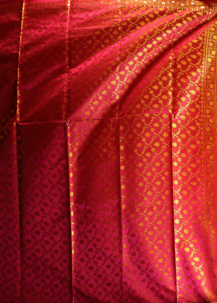 Pink Tanchoi Silk Saree With Blouse Piece