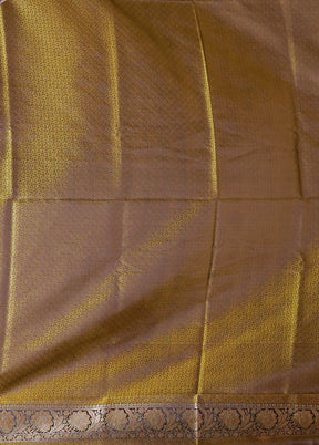 Blue Tanchoi Silk Saree With Blouse Piece