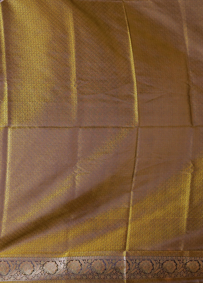 Blue Tanchoi Silk Saree With Blouse Piece