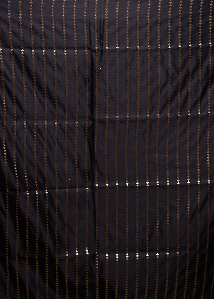 Black Banarasi Silk Saree With Blouse Piece