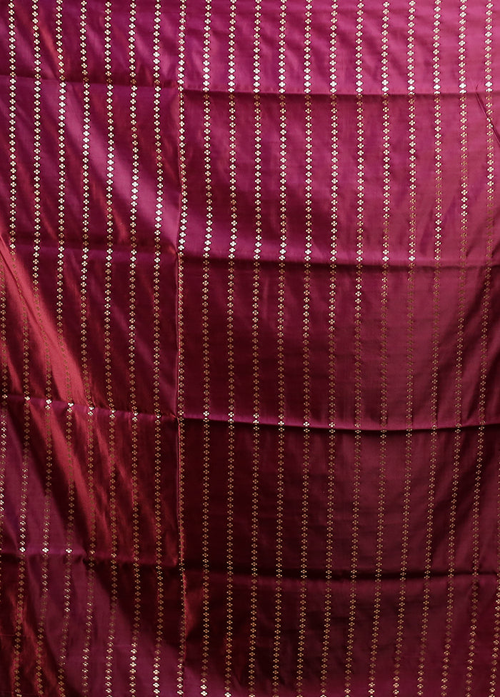 Purple Banarasi Silk Saree With Blouse Piece