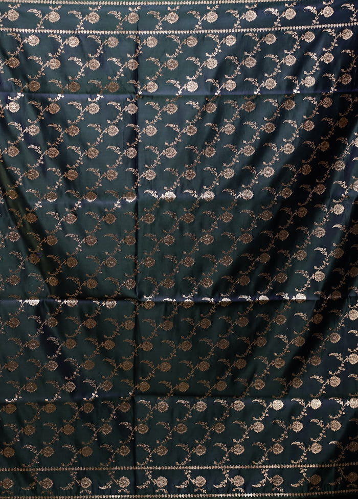 Green Banarasi Silk Saree With Blouse Piece