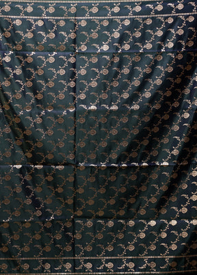 Green Banarasi Silk Saree With Blouse Piece