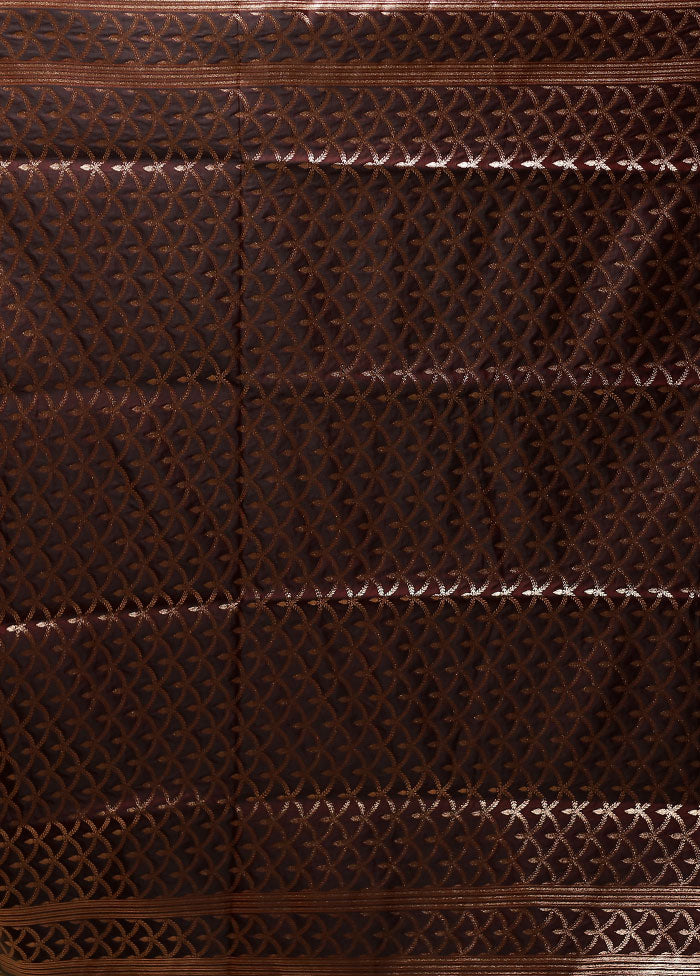 Maroon Banarasi Silk Saree With Blouse Piece