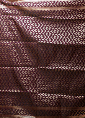 Purple Banarasi Silk Saree With Blouse Piece