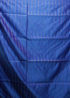 Blue Banarasi Silk Saree With Blouse Piece