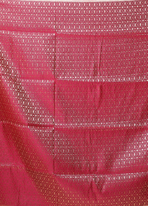 Pink Banarasi Silk Saree With Blouse Piece