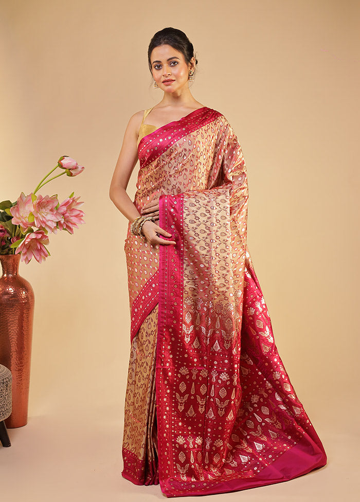 Cream Tanchoi Silk Saree With Blouse Piece