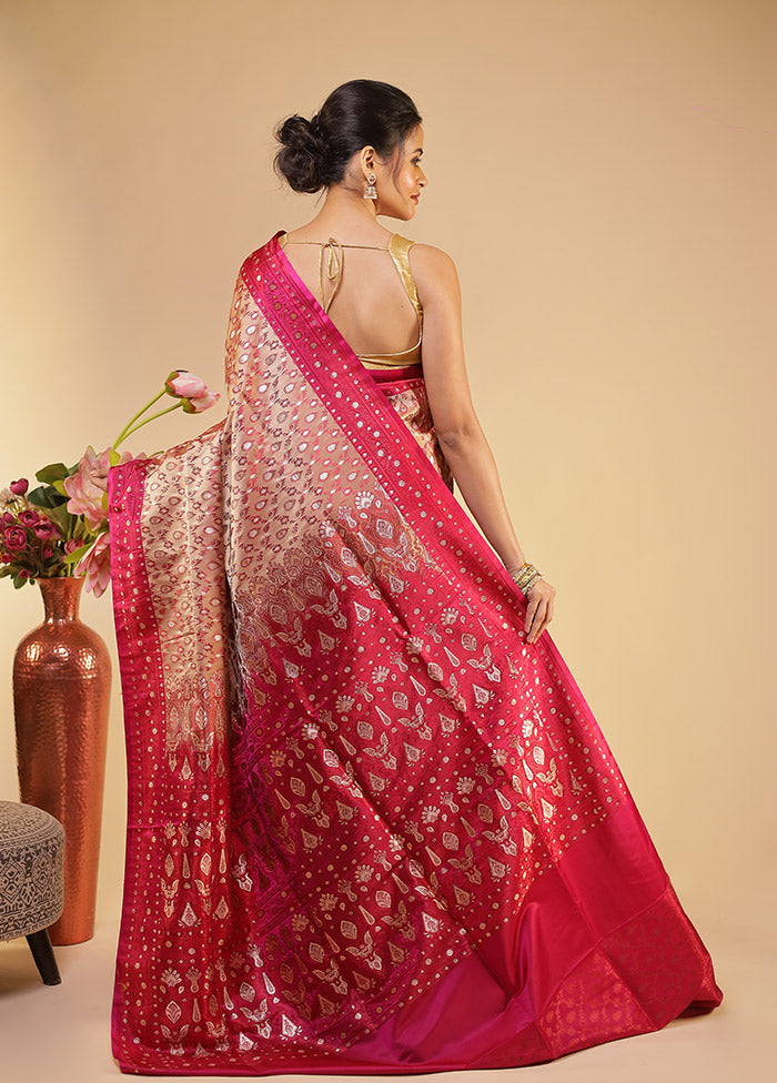 Cream Tanchoi Silk Saree With Blouse Piece
