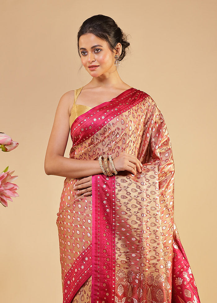 Cream Tanchoi Silk Saree With Blouse Piece