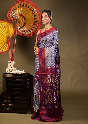 Grey Tanchoi Silk Saree With Blouse Piece