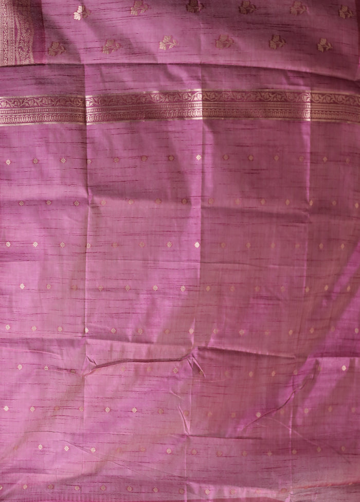 Pink Dupion Silk Saree With Blouse Piece