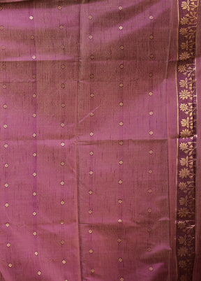 Purple Dupion Silk Saree With Blouse Piece