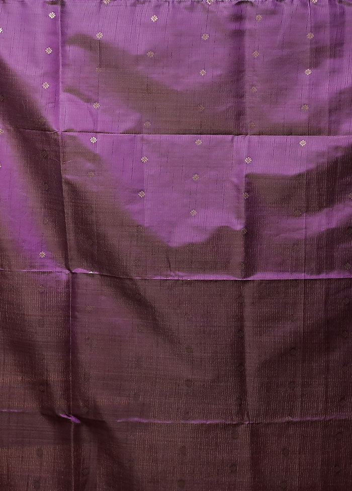 Purple Dupion Silk Saree With Blouse Piece
