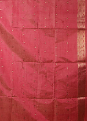 Pink Dupion Silk Saree With Blouse Piece