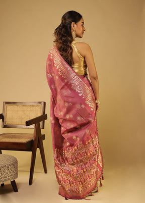 Purple Dupion Silk Saree With Blouse Piece
