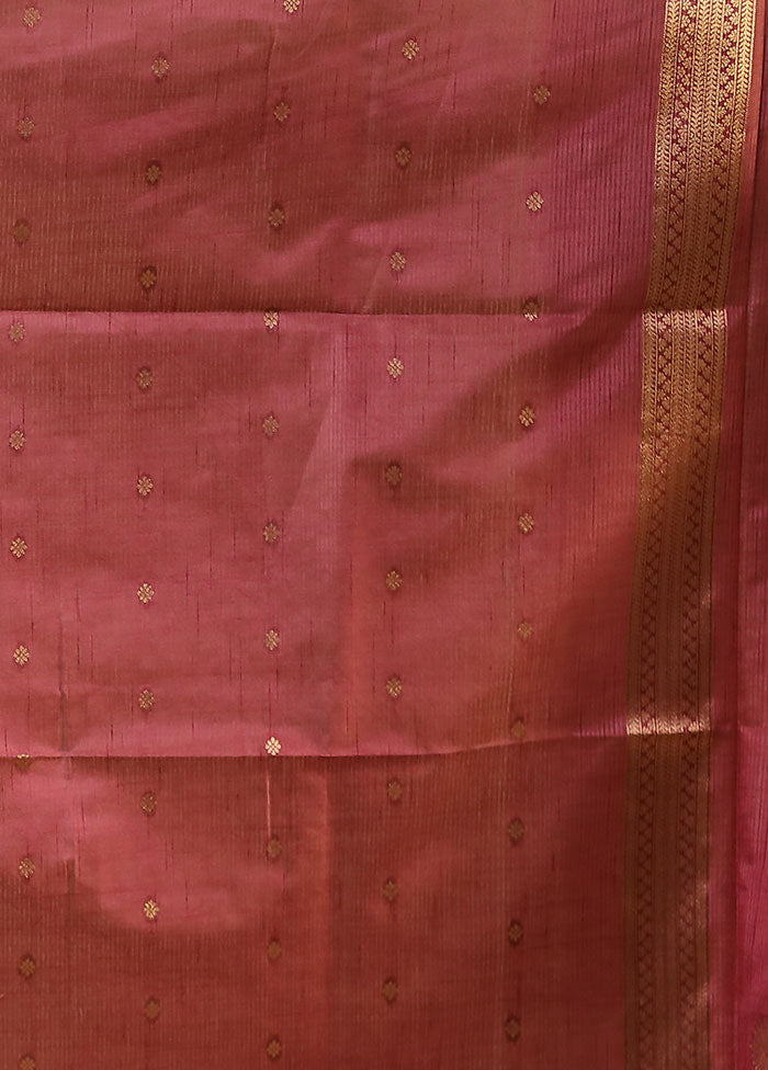 Purple Dupion Silk Saree With Blouse Piece