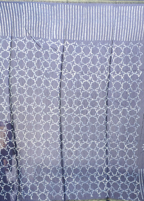Blue Chanderi Silk Saree With Blouse Piece