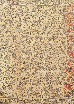 Cream Chanderi Silk Saree With Blouse Piece