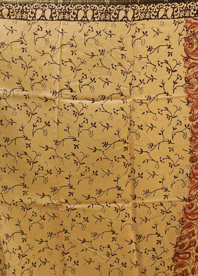 Cream Chanderi Silk Saree With Blouse Piece