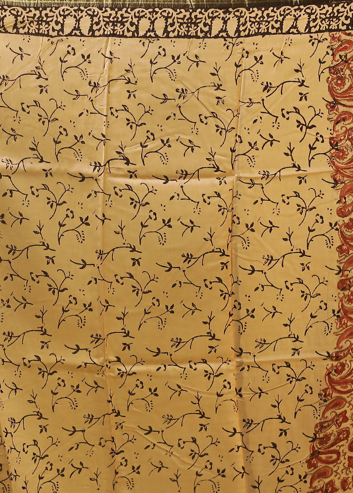 Multicolor Chanderi Silk Saree With Blouse Piece