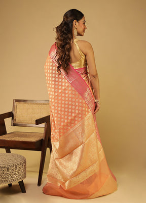 Pink Cotton Saree With Blouse Piece