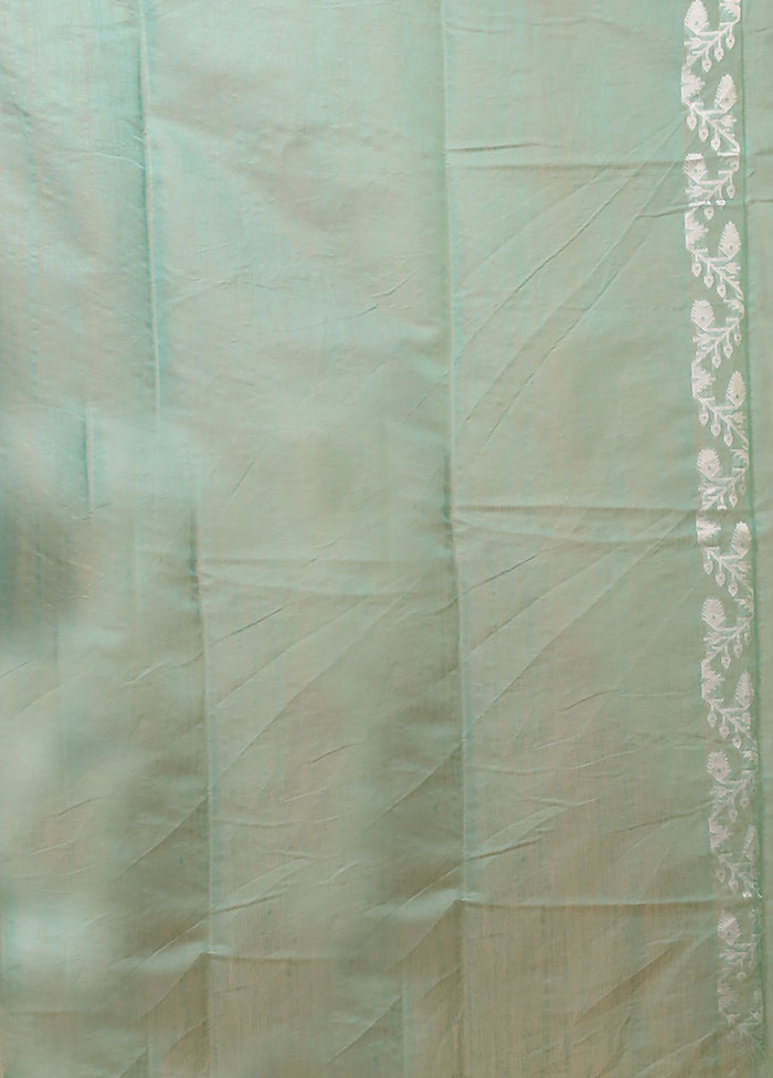 Green Jamdani Cotton Saree With Blouse Piece