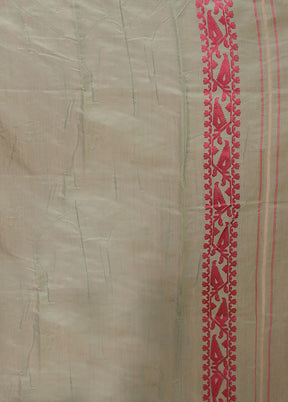 Green Jamdani Cotton Saree Without Blouse Piece