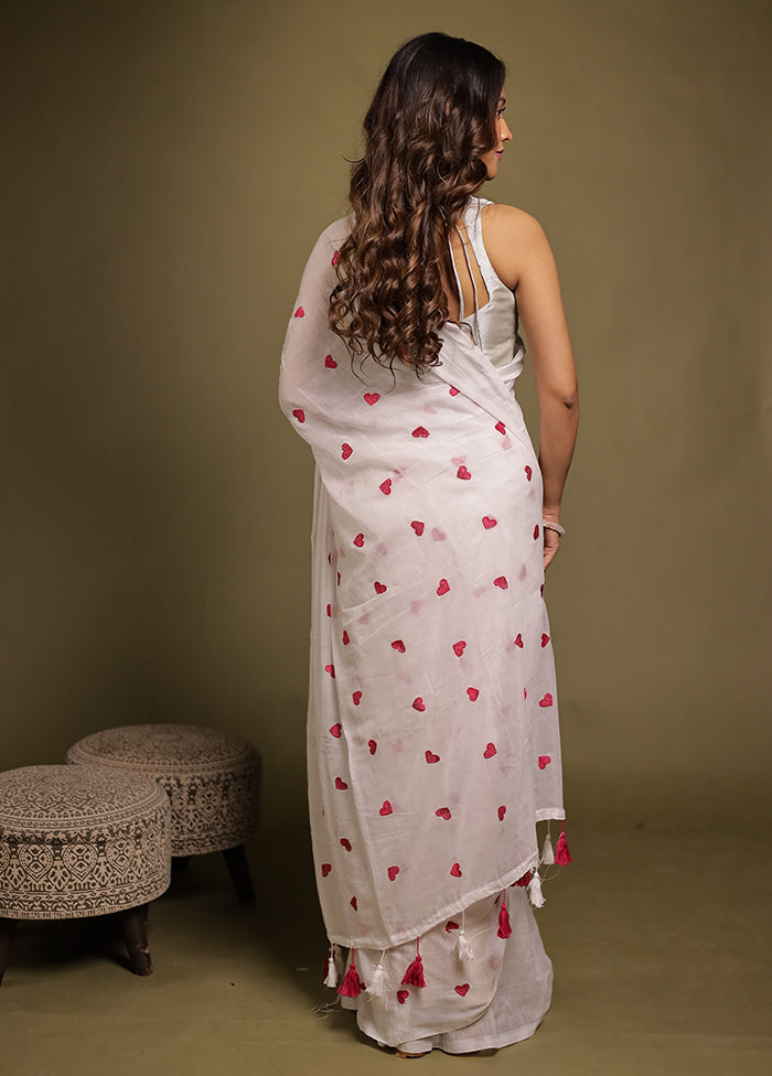 Moonlit Lavender Duo – Purple Modal Silk & White Cotton Sarees