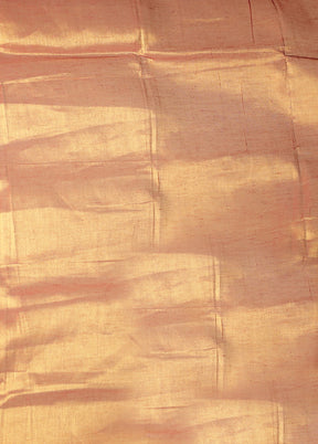 Rust Tissue Silk Saree With Blouse Piece
