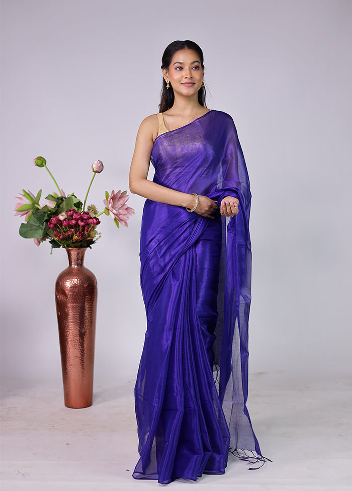 Shahi Durbar Duo – Maroon Printed Silk & Blue Tissue Silk Sarees