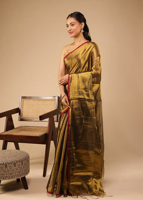 Green Tissue Silk Saree With Blouse Piece